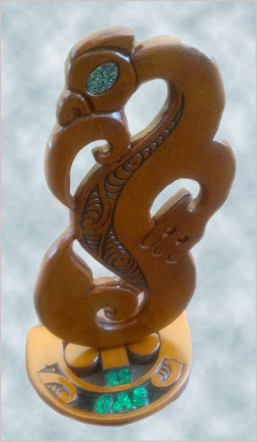 21st Manaia Carving on a stand